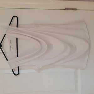Calvin Klein White cowl neck sleeveless top